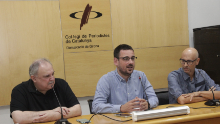 Jordi Grau, Lluc Salellas i Martí Ayats, durant la presentació.