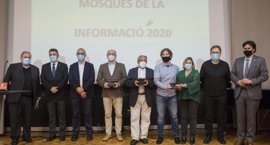 Foto de grup amb Miquel Noguer i Pere Vila.